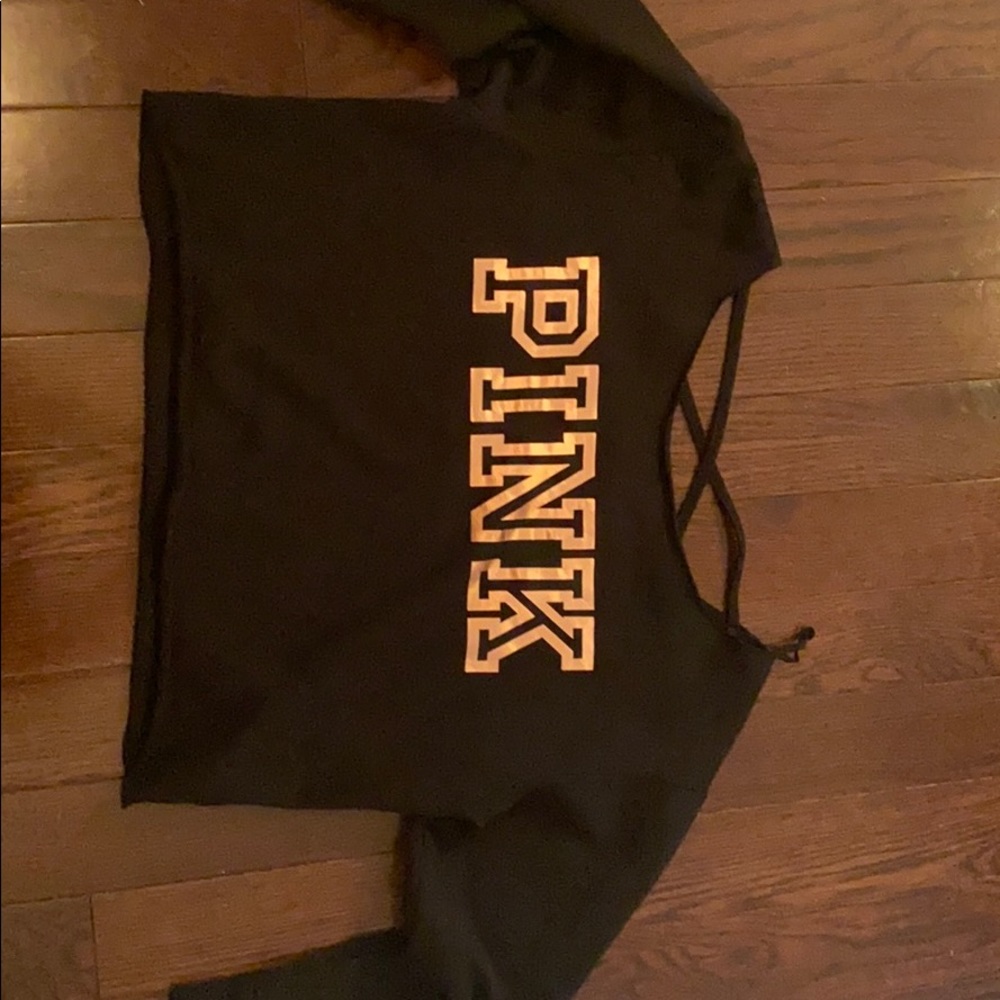 Black victoria secret pink sweatshirt